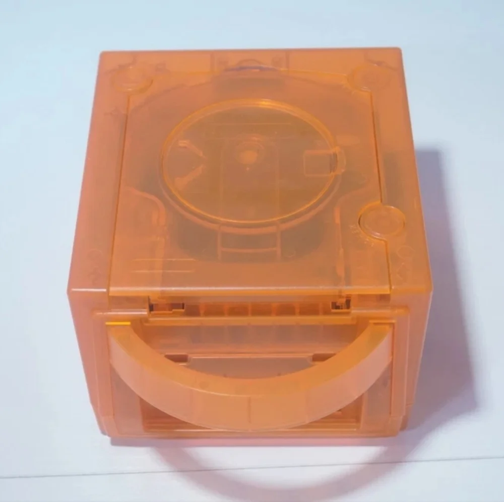 Clear Citrus Orange Nintendo GameCube DOL-001 (USA) with Orange LED & Controller