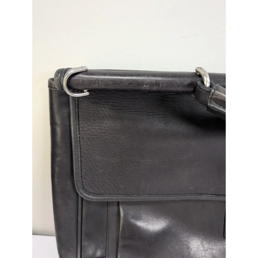 Coach Barclay 6456 Vintage Black Leather Briefcase MISSING Strap