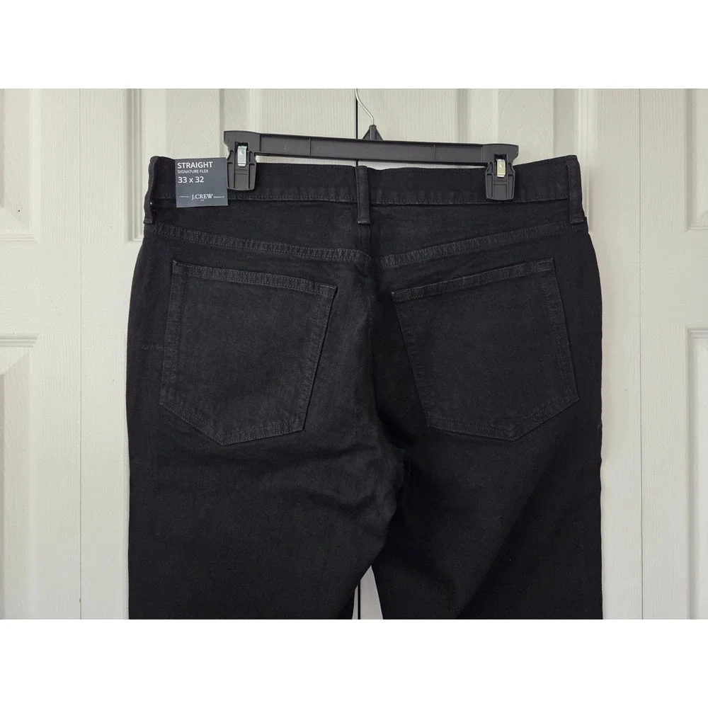 J. Crew Jeans‎ Straight Signature Flex Mens 33x32 Black NWT $138 AY519