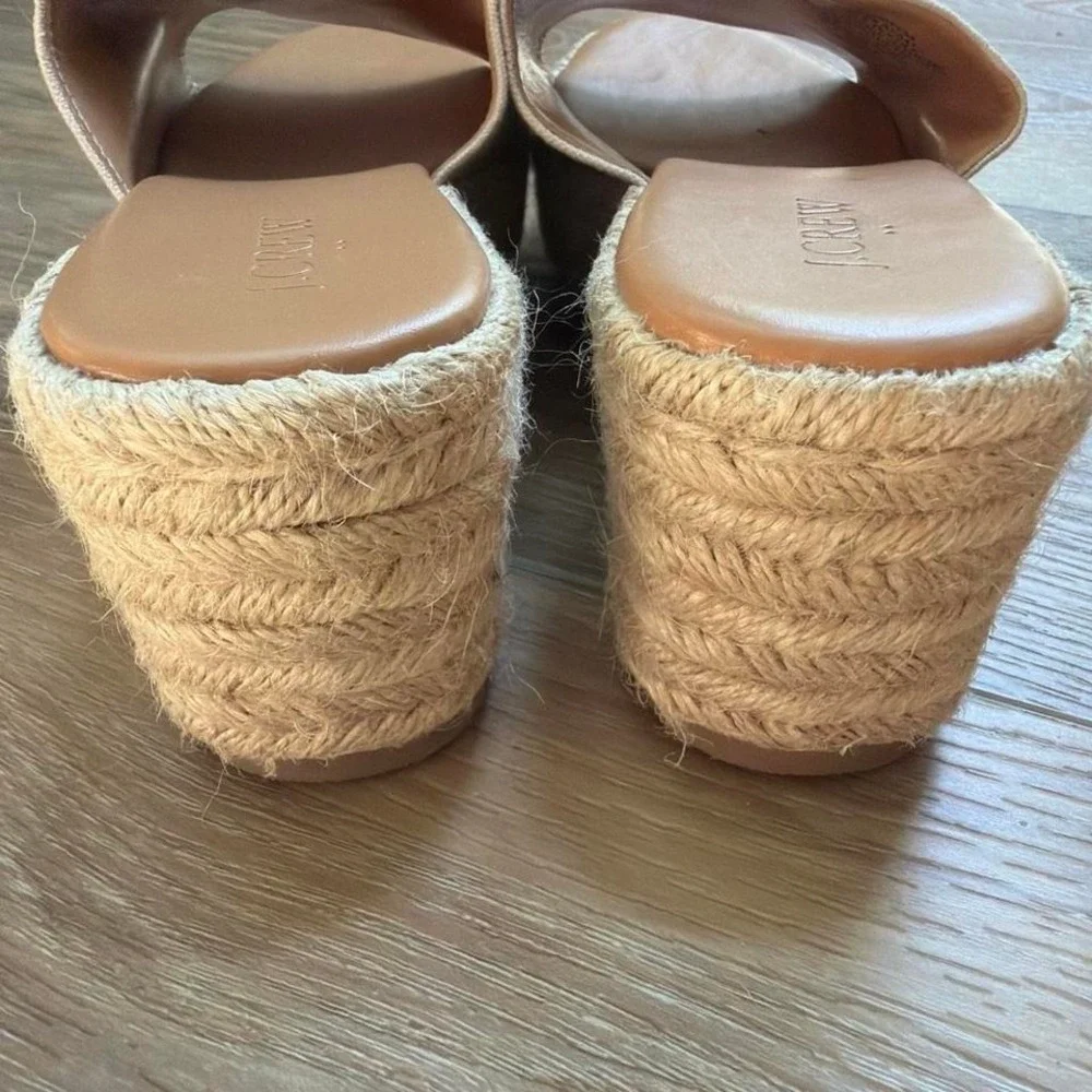 J Crew Platform Espadrille Slide Sandals Womens 8 Cream Ivory Preppy Old Money