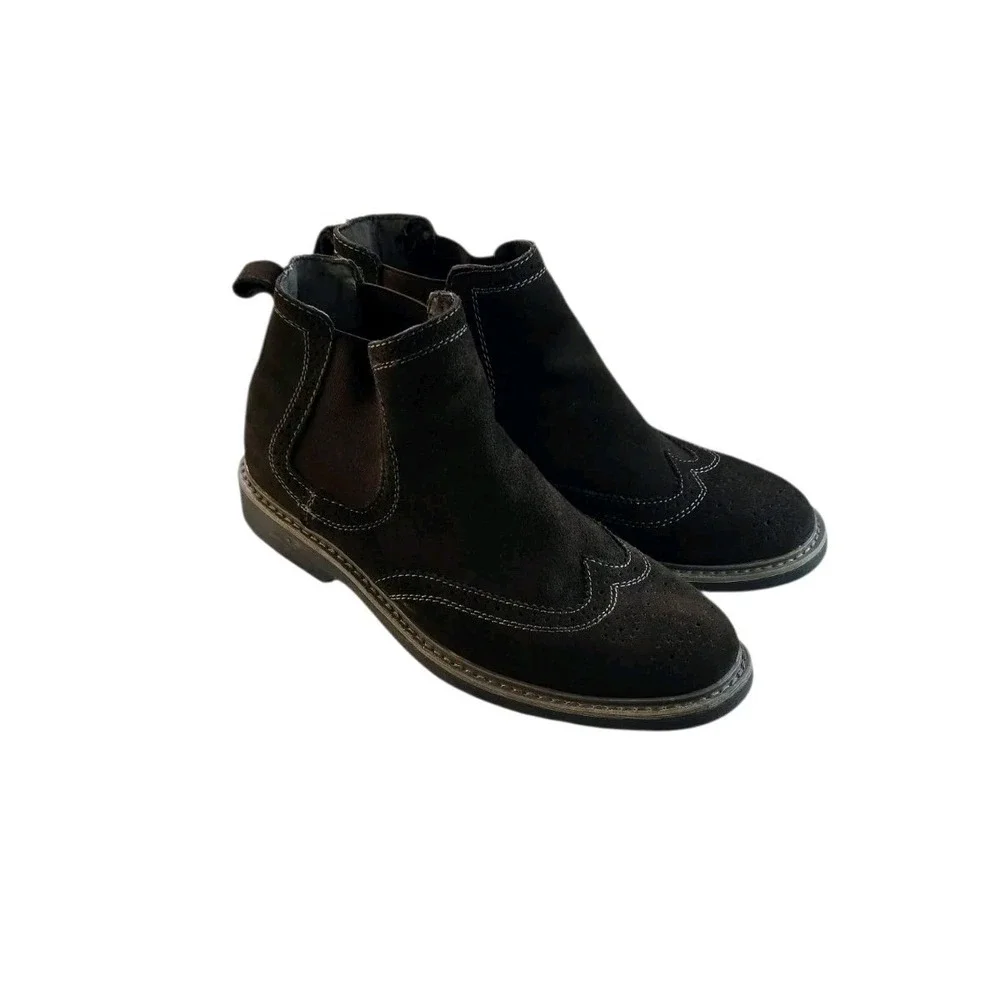 Perry Ellis‎ Portfolio Mens Chelsea Ankle Boots Size 10.5 Black Pull On