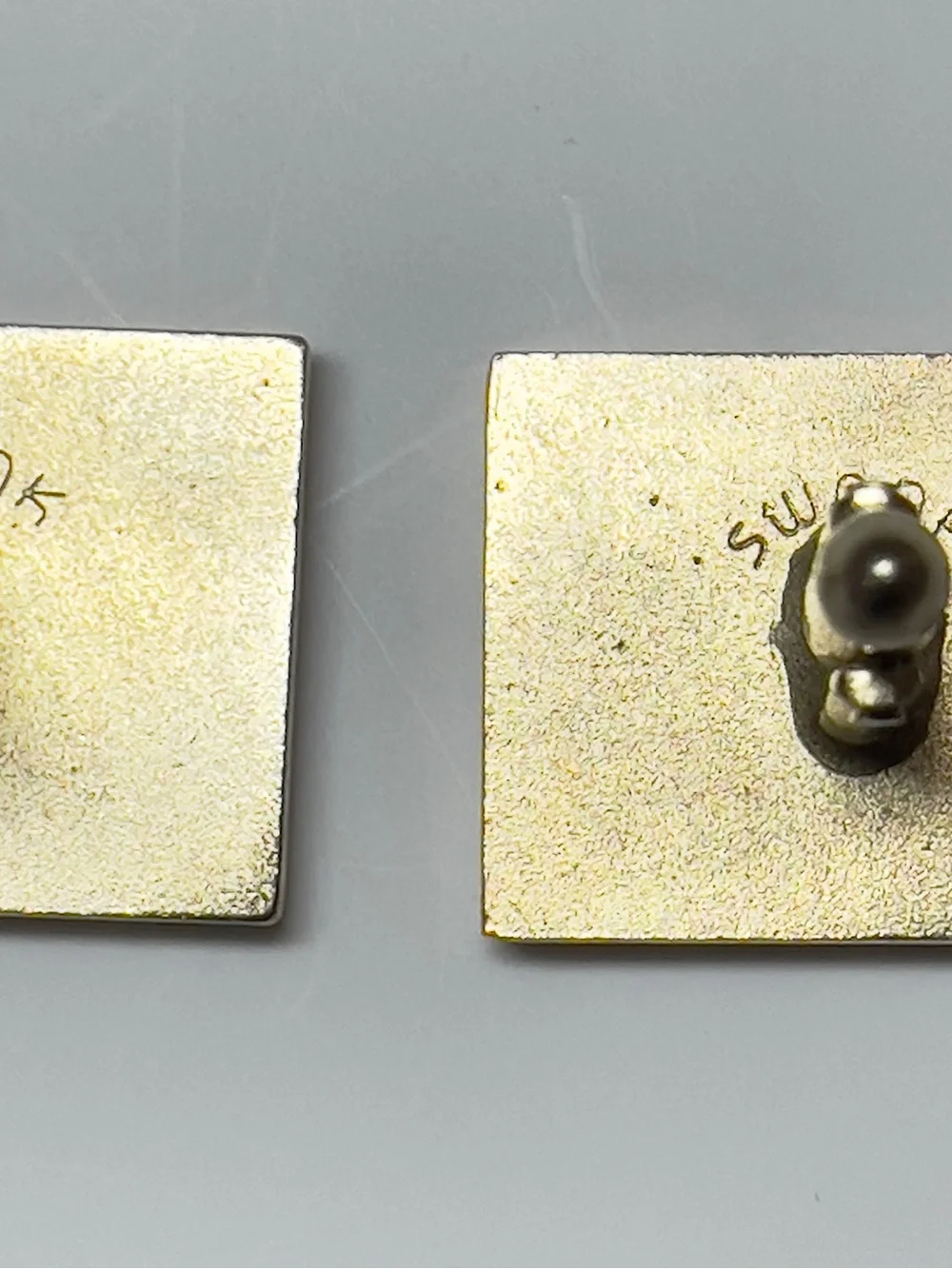 Vintage Swank Art Deco Chevron Men’s Cufflinks Rectangle Textured Gold Tone