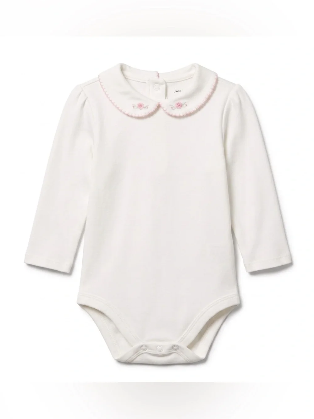 Janie and Jack Embroidered Peter Pan Collar Bodysuit, Size 0–3 Months