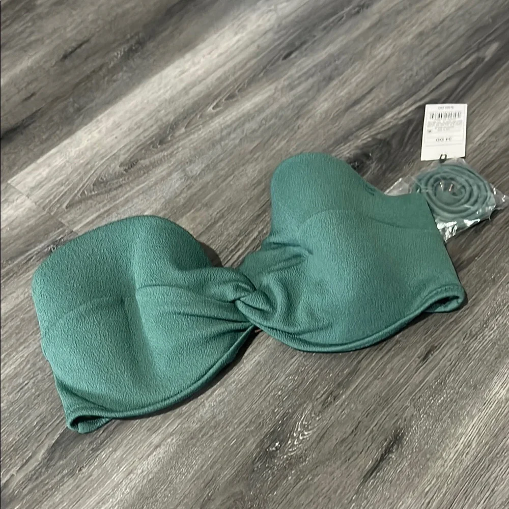 Teal Strapless swim Bra