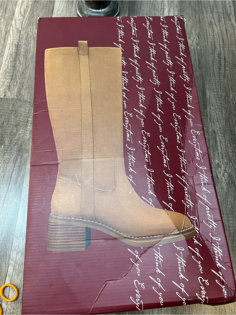 Kensie Tan Suede Over-The-Knee Block Heel Boots Size 9