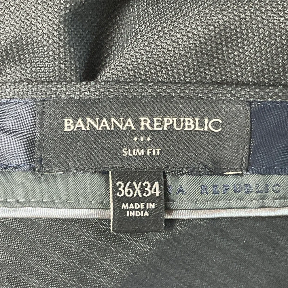Banana Republic Dress Pants Mens 36x32 Charcoal Slim Fit Minimalist Classic