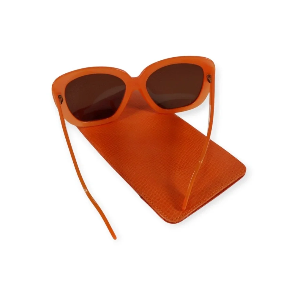 Friedrich & Campbell Oversized Orange Sunglasses with Case - Vintage Germany