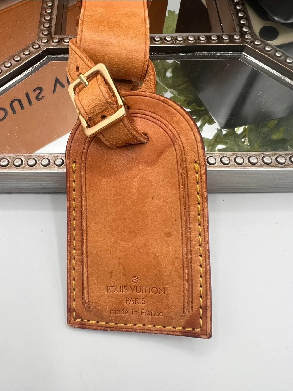 Louis Vuitton Vachetta Luggage Tag and Poignett (Handle Strap)