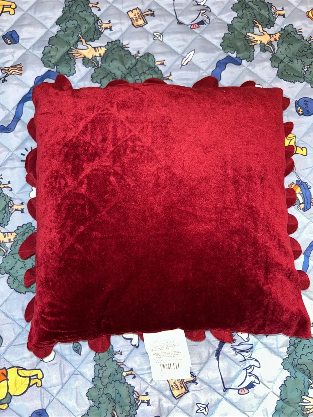 Bed Bath & Beyond Red Velvet Petal Accent Pillow