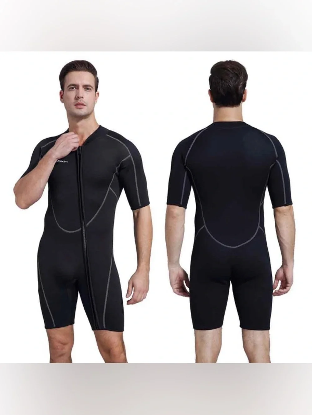 Seaskin Mens Shorty Wetsuit Front Zip XL