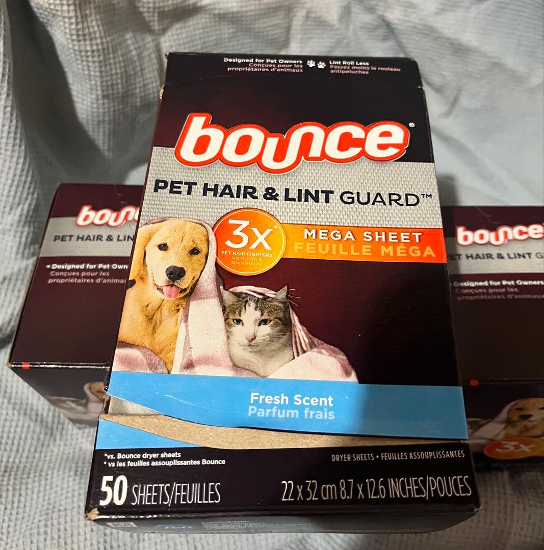 Opened Bounce Pet Hair & Lint Guard Dryer Sheets, 210 Count