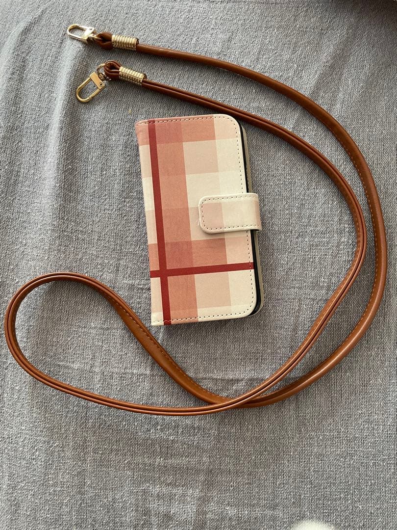 Plaid Pattern Diary-Style Smartphone Case with Strap for iPhone 12 mini