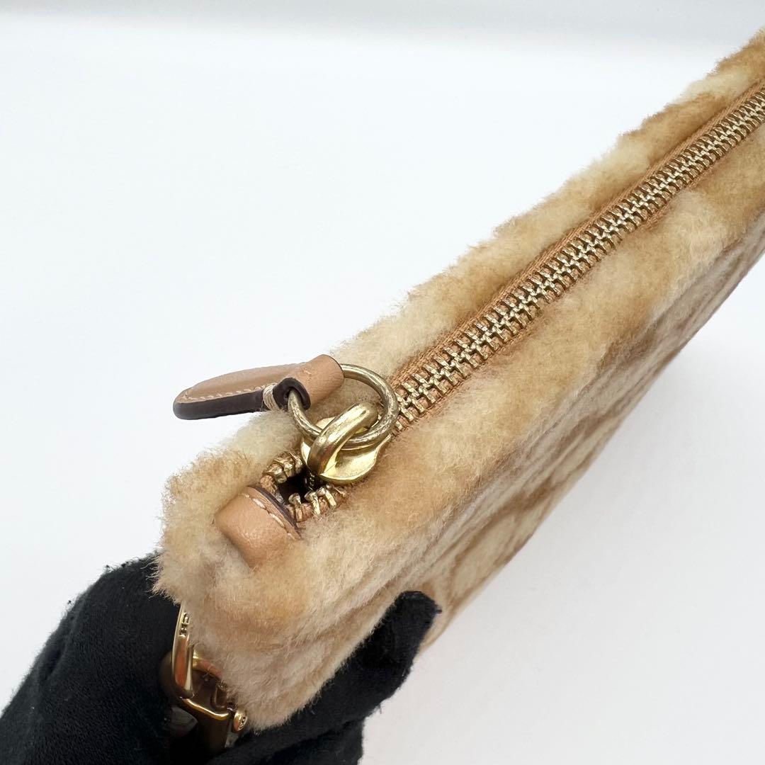 Coach CC157 Pouch Signature Shearling