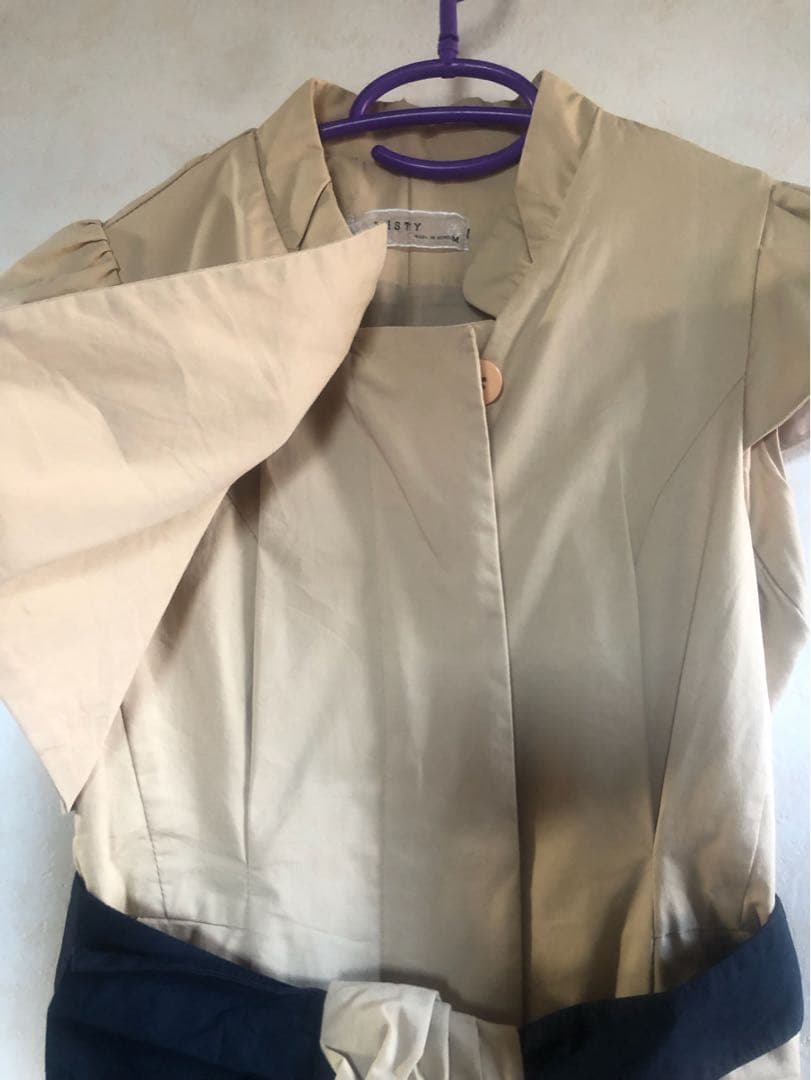 ◎ Korean Misty Trench-Style Mini Dress with Ribbon