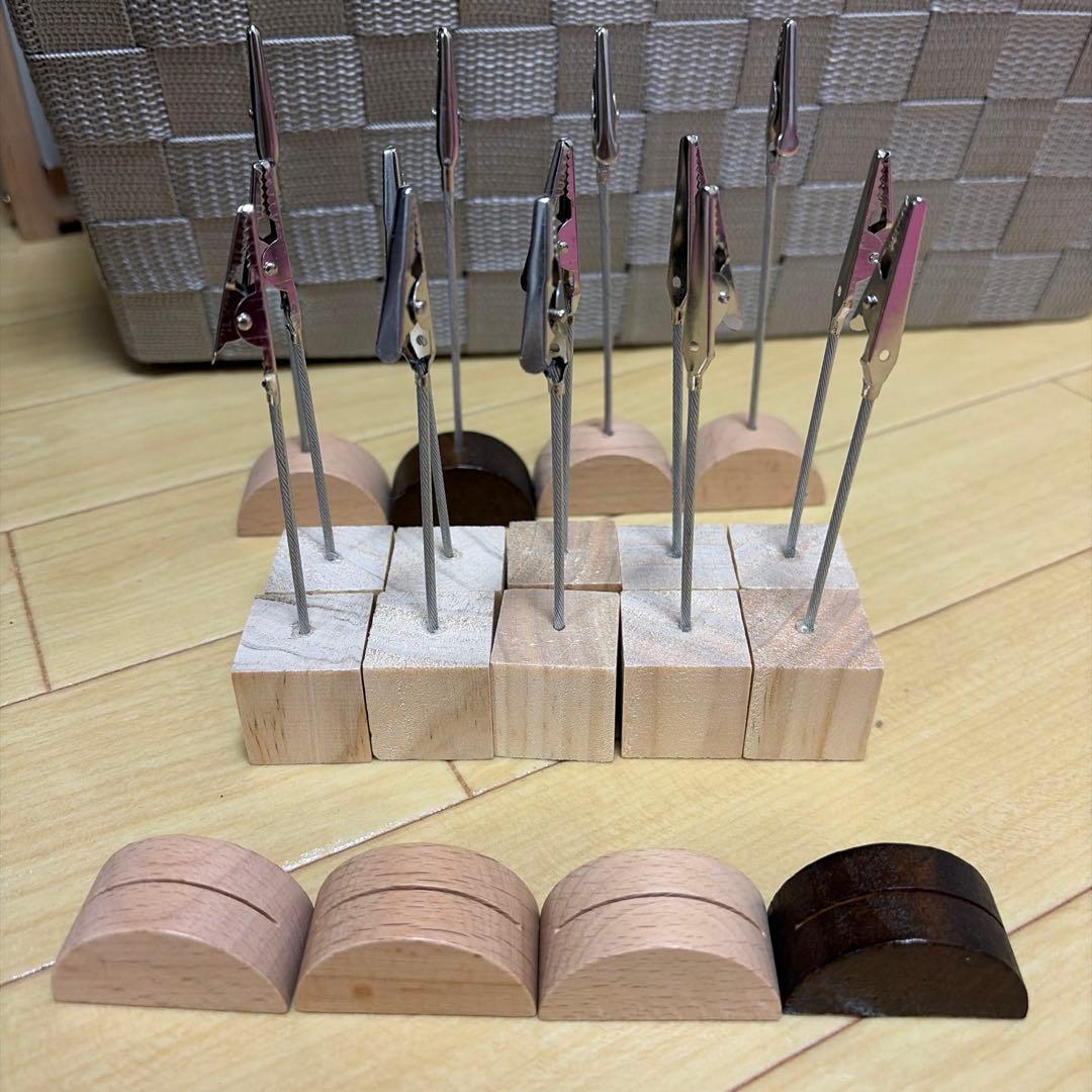 Wooden Clip Stand Set - 18 Pieces - For Weddings
