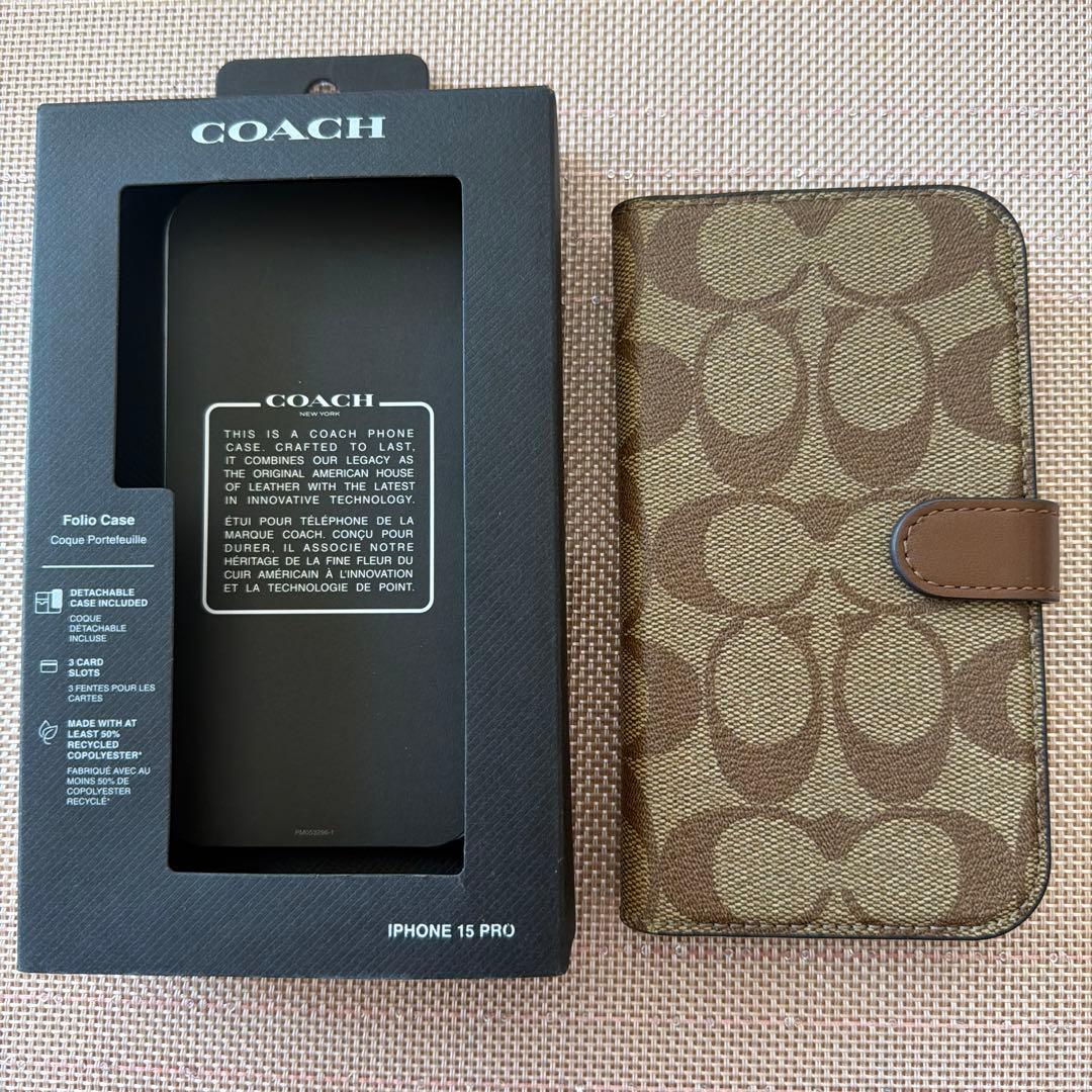 iPhone 15 Pro Smartphone Case, Folio Type, Coach