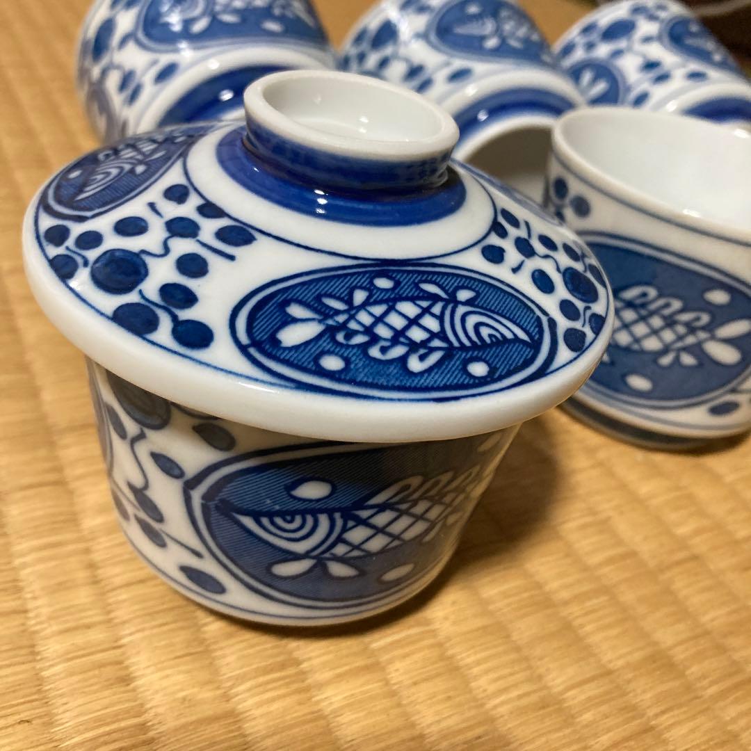 Blue Fish Pattern Tosoki Set of 5